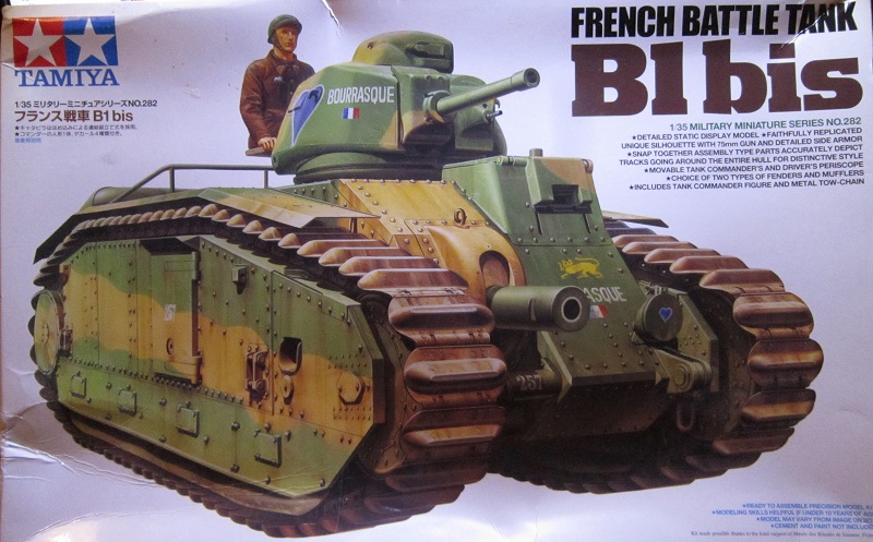 Tamiya 1:35 Military No.282 French Army Tank B1 bis Plastic Model 35282 Japan 
