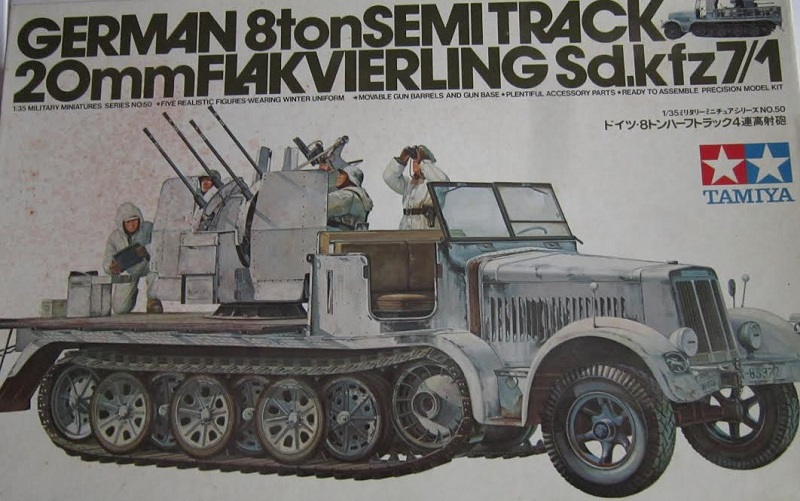 4D 1/72 WWII German vehicle 8 ton Semi-track Flak 37 Sd.kfz 7/2 model kit Tan 