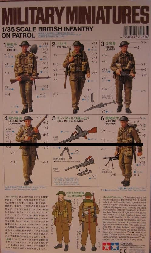 Tamiya 1/35 Military Miniature Series No.221 British Army infantry patrol s 