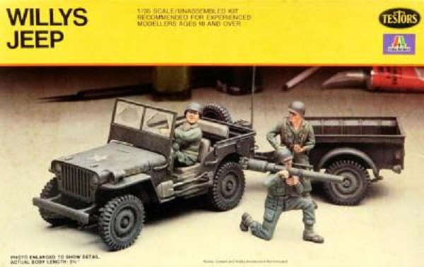 Italeri 1/35 scale Willys MB Jeep with Trailer 
